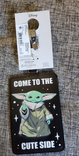 Star Wars 'Come To The Cute Side' Faux Leather Badge Reel - BRAND NEW W CARD TAG - Picture 3 of 3
