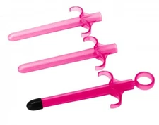 Lubricant Launcher Pink 3 Pack Anal Lube Applicator Injector Shooter