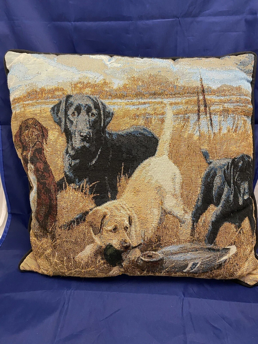 Scene Weaver Puppies Tapestry Decorative Pillow Made in USA eBay