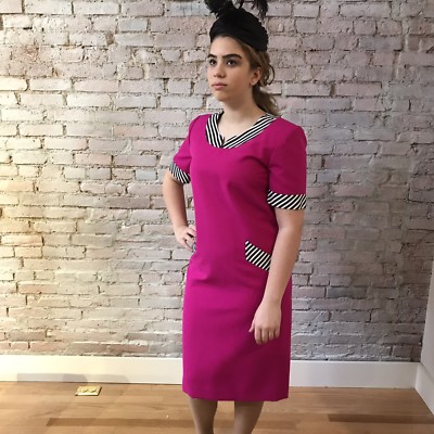 Carolina Herrera Women's Pink Short Sleeve Day Dress 10 | eBay