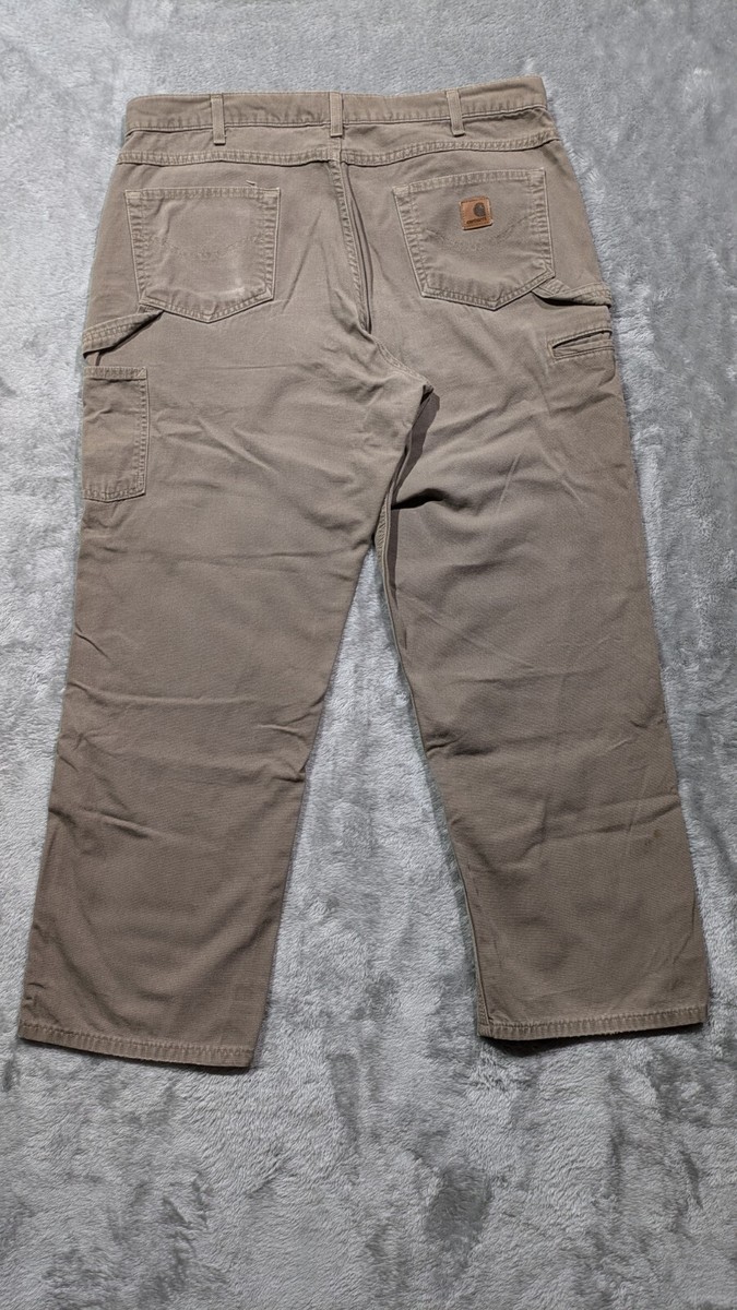 Carhartt B159-MUS Pants Men's W38 x L30 Brown Loose Fit Carpenter