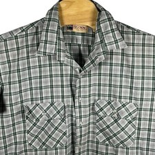 Big Mac Men XXL Tall Plaid Made in USA Button Up Short Sleeve Shirt