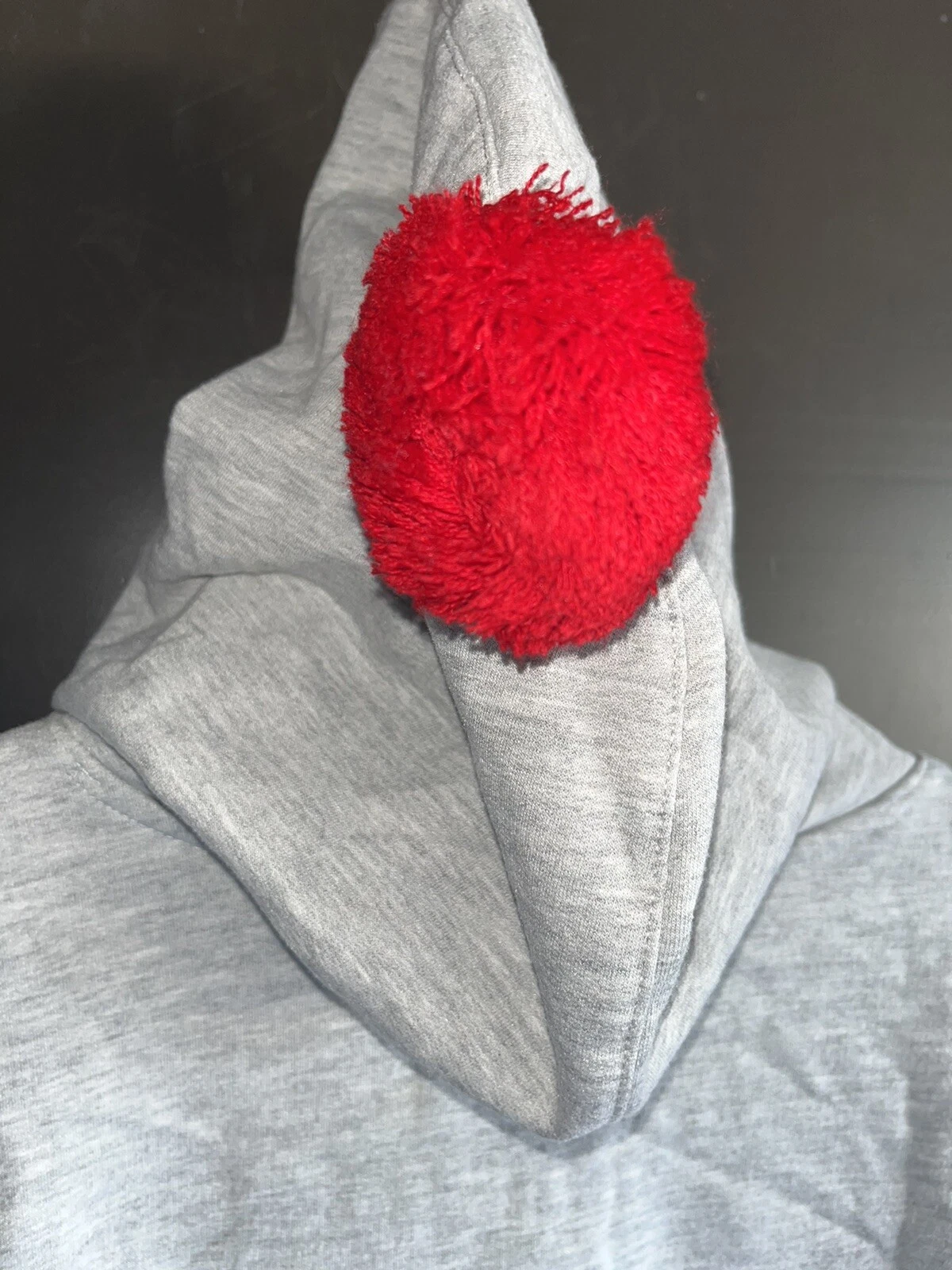 VETEMENTS The Grinch Felpa Natalizia con Cappuccio Bambini Taglia Grande 10 12 Grigio Cotone