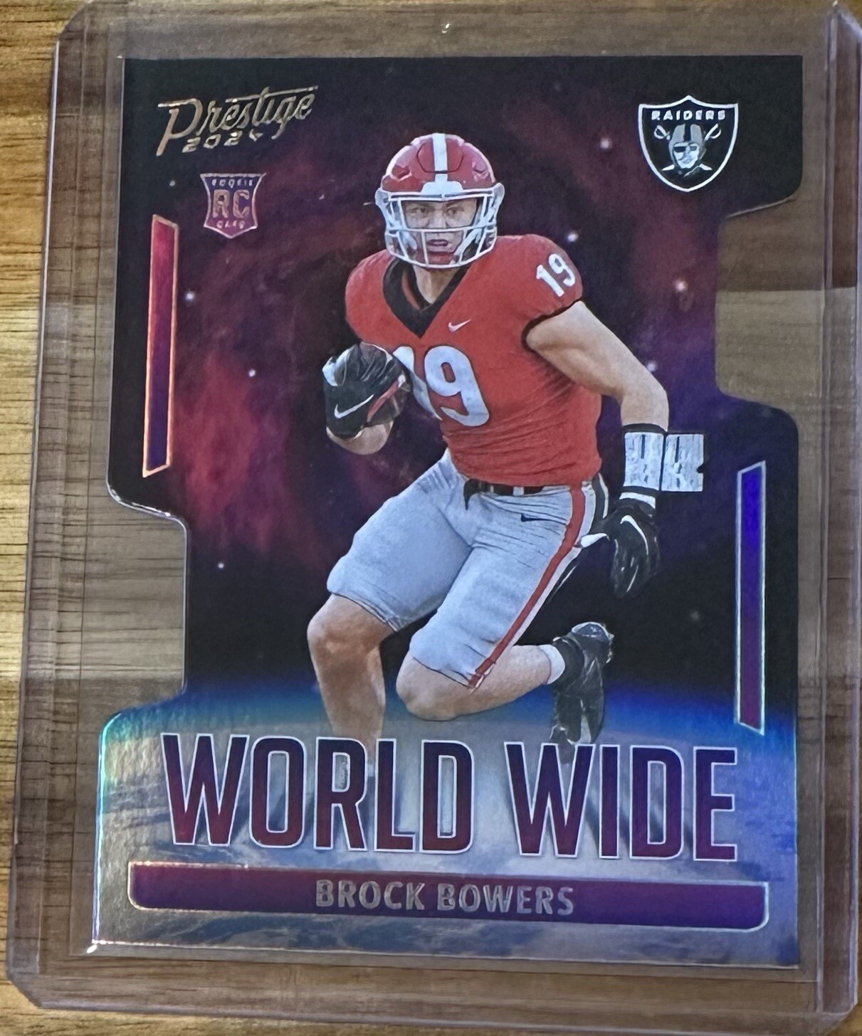 2024 Panini Prestige - BROCK BOWERS - RC World Wide Case Hit SSP Raiders #WW-BBS