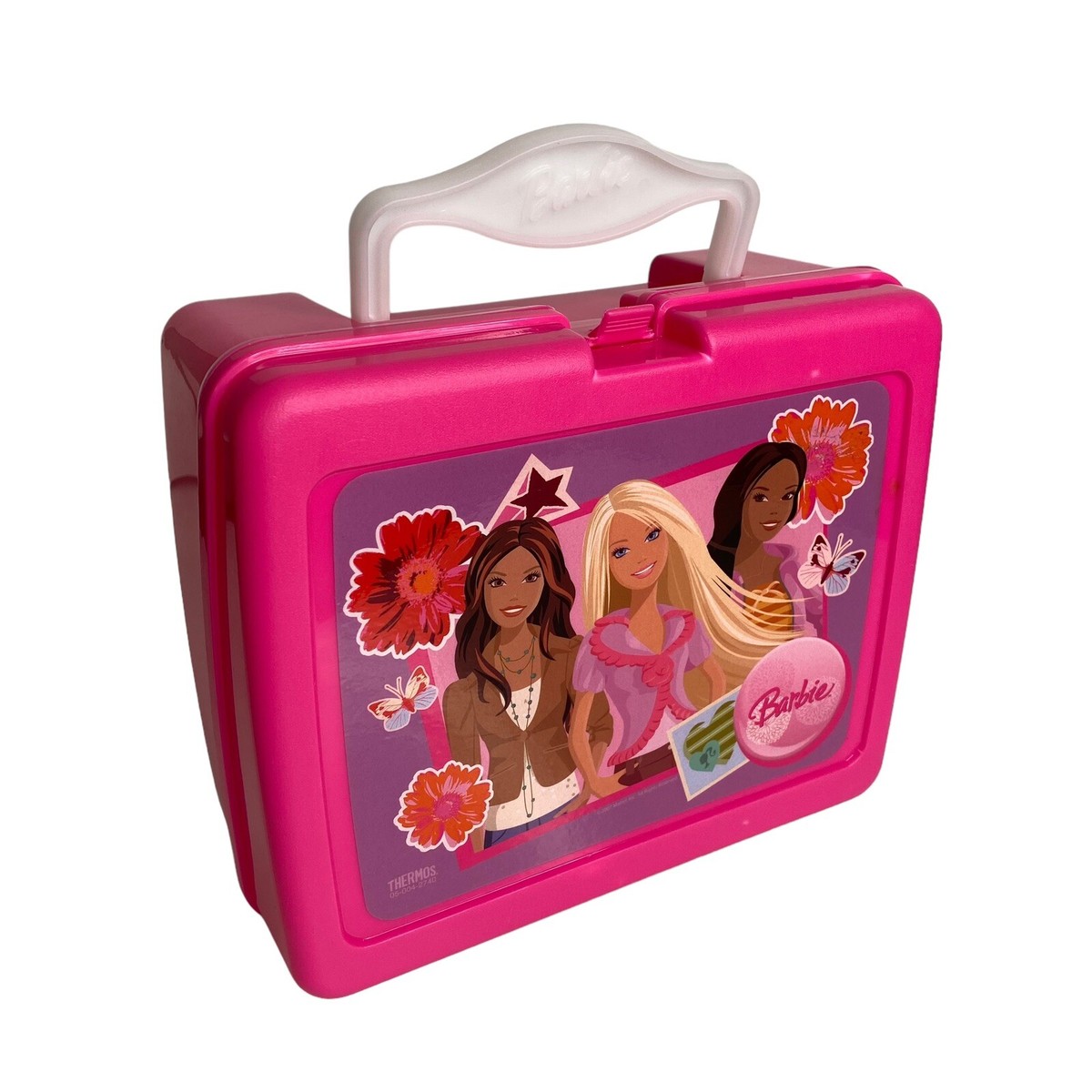 Thermos Barbie Lunchbox Vintage Pink 05-004-2740 2007 Butterfly Flower