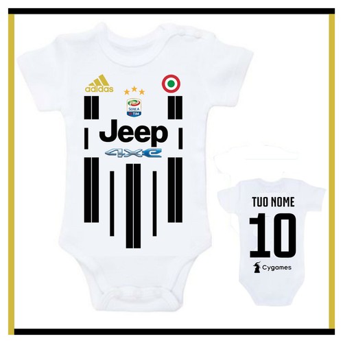 Body Neonato Juventus Personalizzato Tutina Con Nome Juve Bambino Bimbo |  eBay