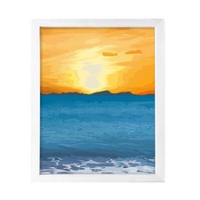 Designs ByLITA Serene Ocean Sky, Wall Print Art  Beautiful Flowers