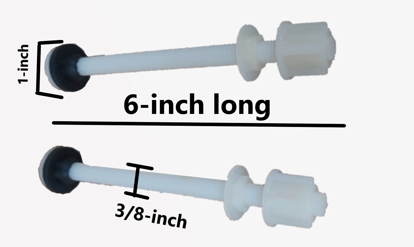Riser Bolts And Nuts Nylon, Six Inch Toilet Seat Bolts