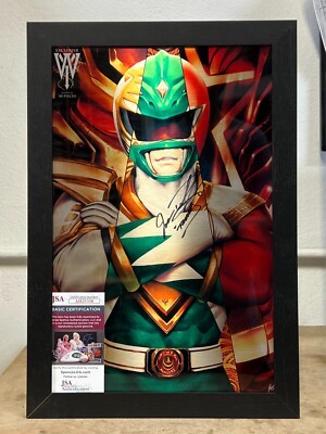 1x GREEN RANGER POWER RANGERS ART PRINT AUTOGRAPHED SIGNED JASON DAVID ...