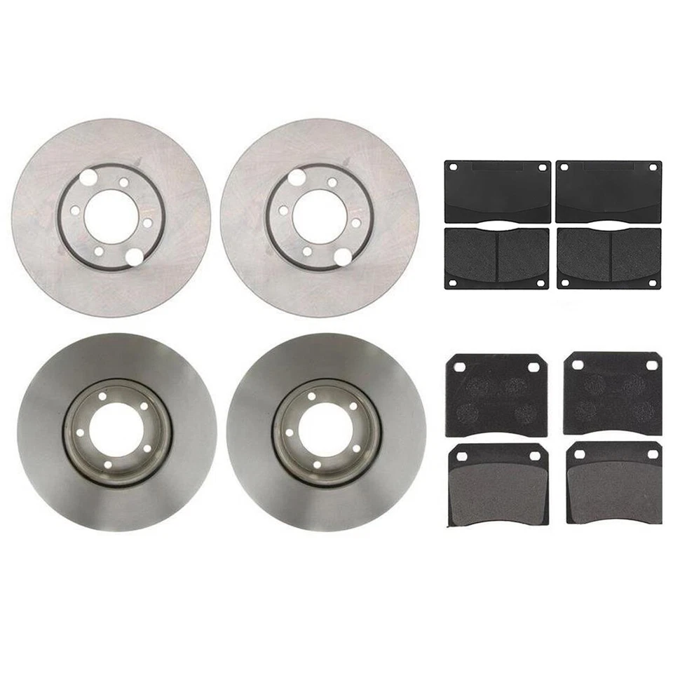 Rotores de freio dianteiros traseiros R-Line e pastilhas de freio metálicas para 1986-1991 Jaguar XJS - Imagem 2 de 4