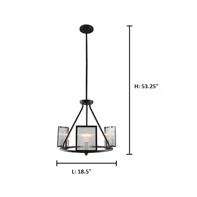 EGLO Henessy 3-Light Brushed Black Transitional Chandelier - Image 2 of 4