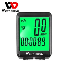 WEST BIKING Wireless Bike Computer Waterproof LED Backlight Cycling Speedometer