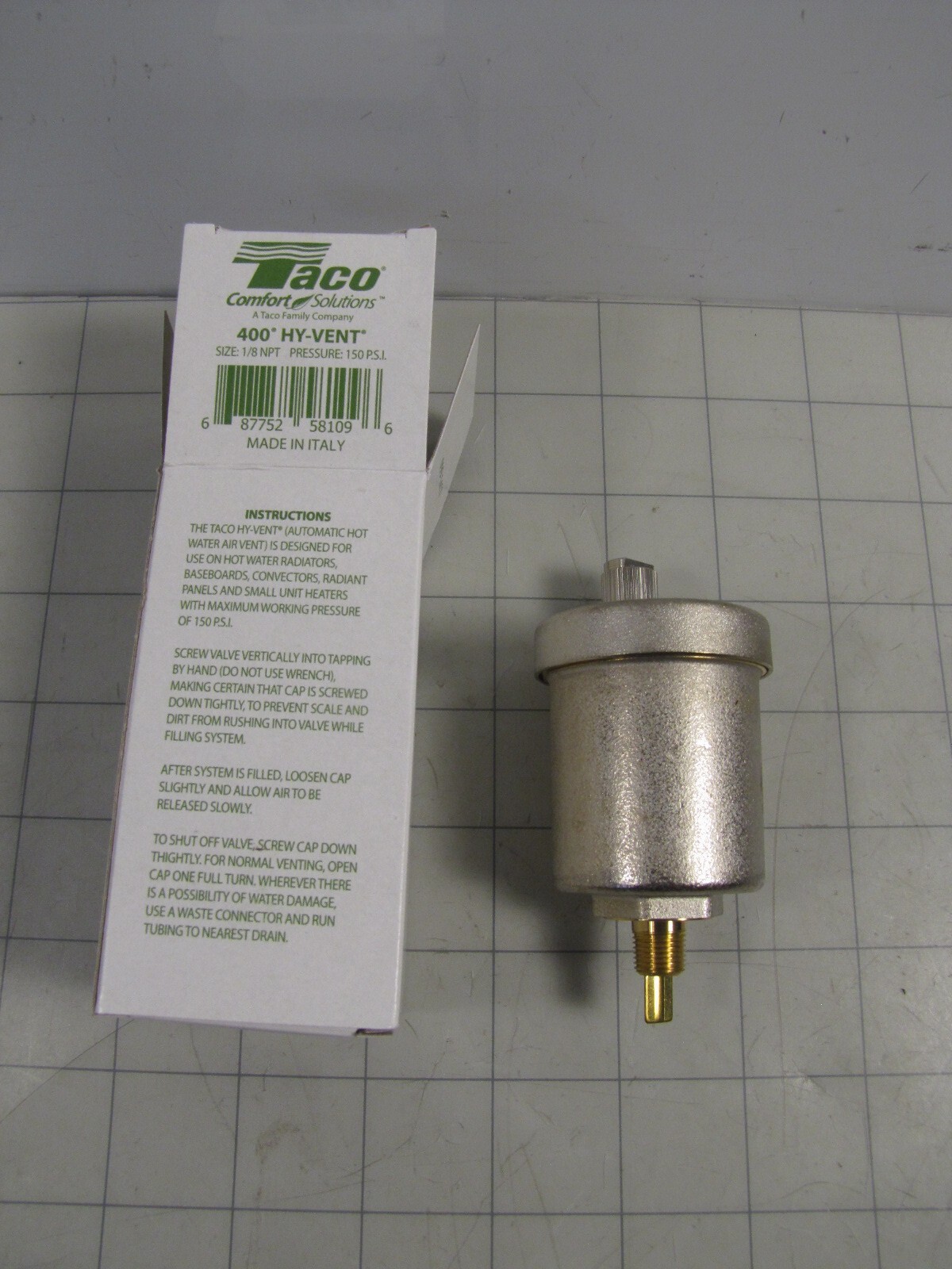 Taco 400 HyVent Air Vent Size 1/8" NPT Pressure 150 PSI 4004 NEW eBay