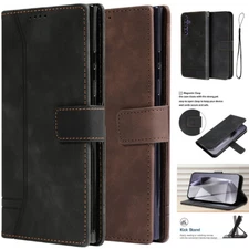For Samsung Galaxy S24 Ultra Plus Case Leather Stand Wallet Flip Protectot Cover