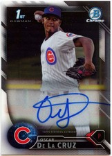 2016 Bowman Chrome Prospect OSCAR DE LA CRUZ Autograph Auto #CDA-OD CUBS