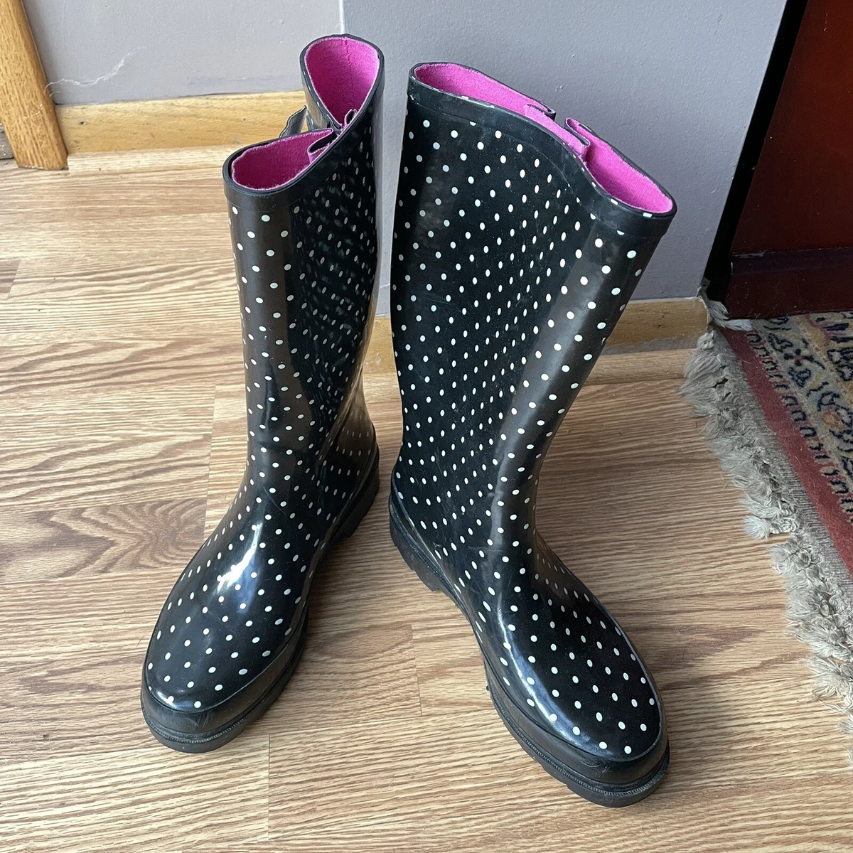 Polka dot rain boots clearance womens