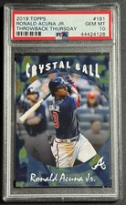 2019 Topps Throwback Thursday #181 Ronald Acuna Jr Crystal Ball PSA 10 GEM MINT
