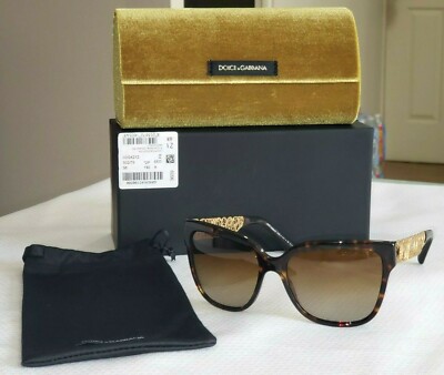 Dolce & Gabbana Polarized Havana Brown Sunglasses Dolce Gabbana DG4414 502/13 Havana Square Brown Gradient 54  main image 3