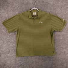 Callaway Golf Shirt Mens XXL 2XL Polo Short Sleeve Green Striped w Logo