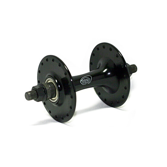 Virtue Bicycle Front Track Hub 32-Hole High Flange Black 3/8" Bolt-On Axle