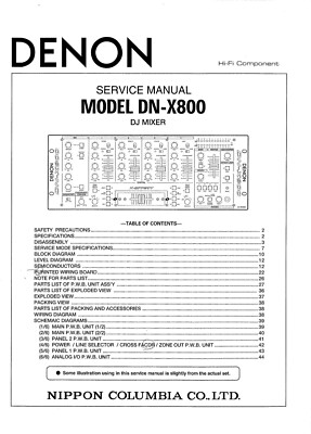 Service Manual-Anleitung für Denon DN-X800 