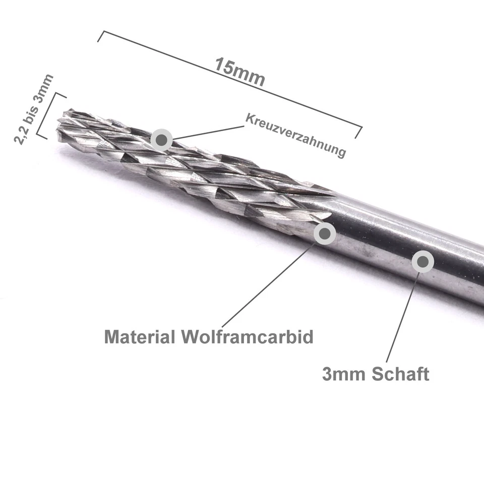 5x VHM Schaftfräser 2 mm Frässtifte Fräser Gravur für Dremel Proxxon Zubehör - Bild 2 von 4