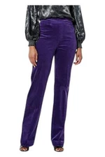 DG2 by Diane Gilman Women's Stretch Velvet Pull-On Trouser Purple