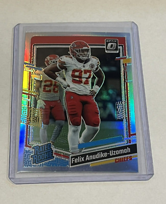 2023 Optic Football Felix Anundike-Uzomah RC #256 Rated Rookie Silver Holo Chief