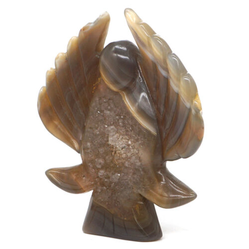 4,8" Angel Natural Gemstone Agate Geode Crystal Carved Healing Figurine #119 - Imagen 3 de 6