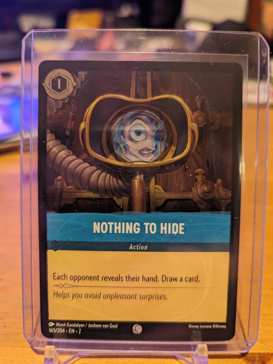 nothing to hide lorcana card Continuous Art in Wilds Unknown is officially taking things a whole new level. From the sprawling 8 panorama of Snow White and the Seven Dwarfs to the clever Same Scene Action Flavor Text Couple new cards flying in