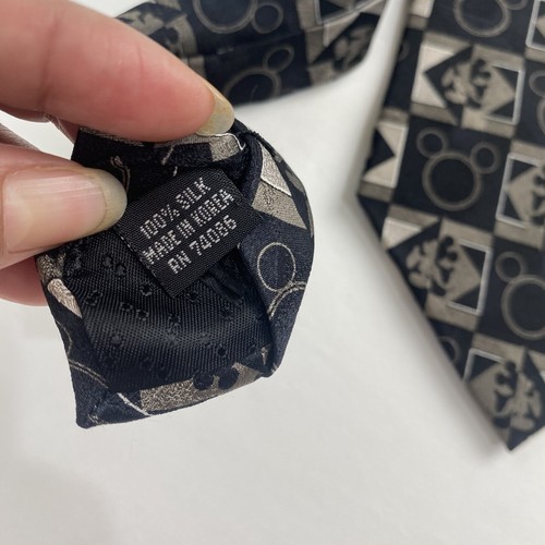 Mickey Mouse Silhouette Silk Tie Disney Mickey & Co. Black gray silver pattern - Picture 10 of 15