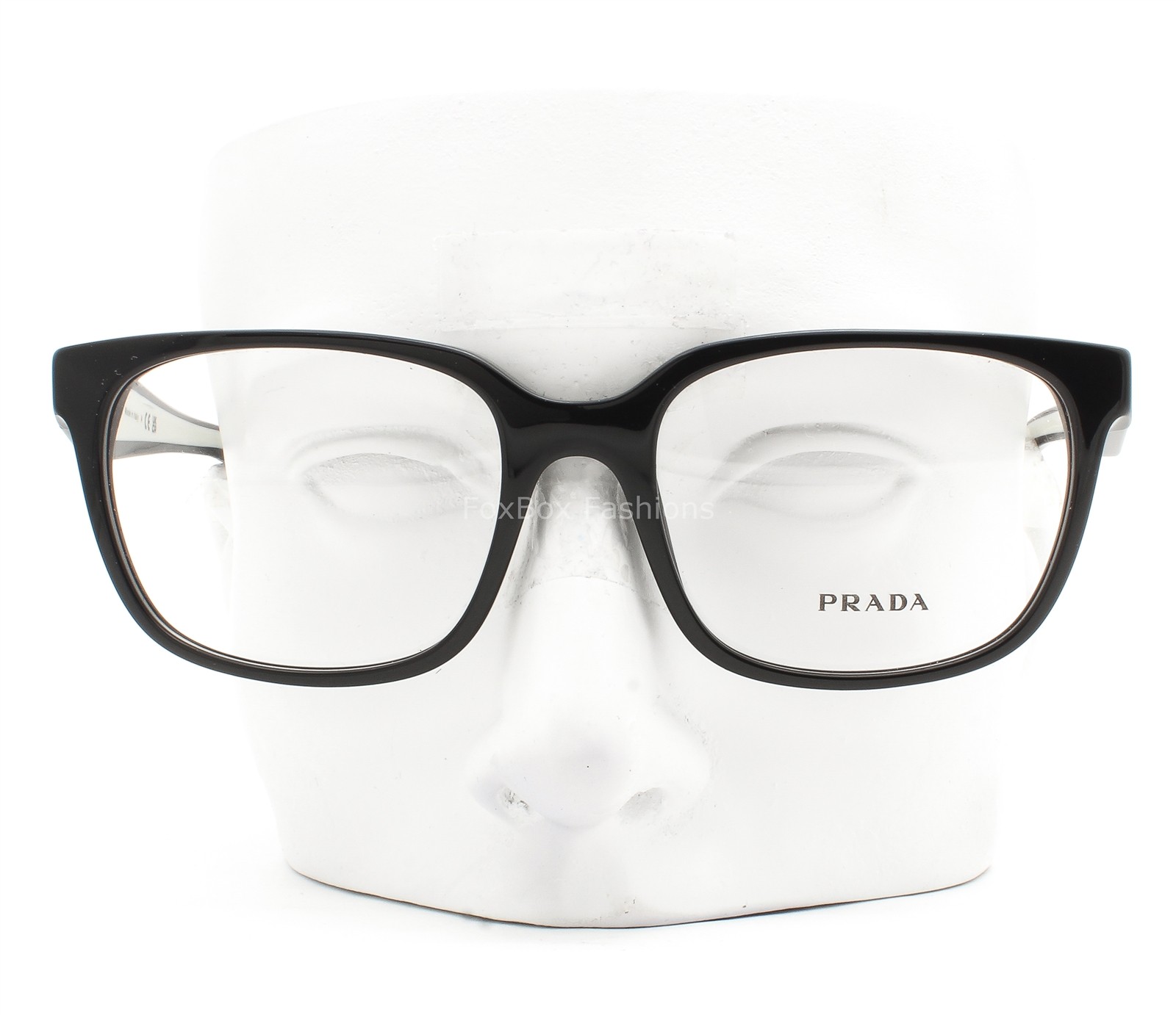 Prada Eyeglasses Glasses VPR 17Z 1AB-1O1 Polished Black on White 54mm with Case thumbnail 2
