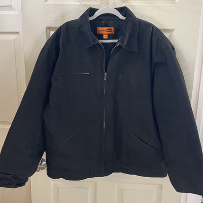 CornerStone Duck Cloth Work Jacket Sz Men's 3x Black J763 Logo Workwear Canvas