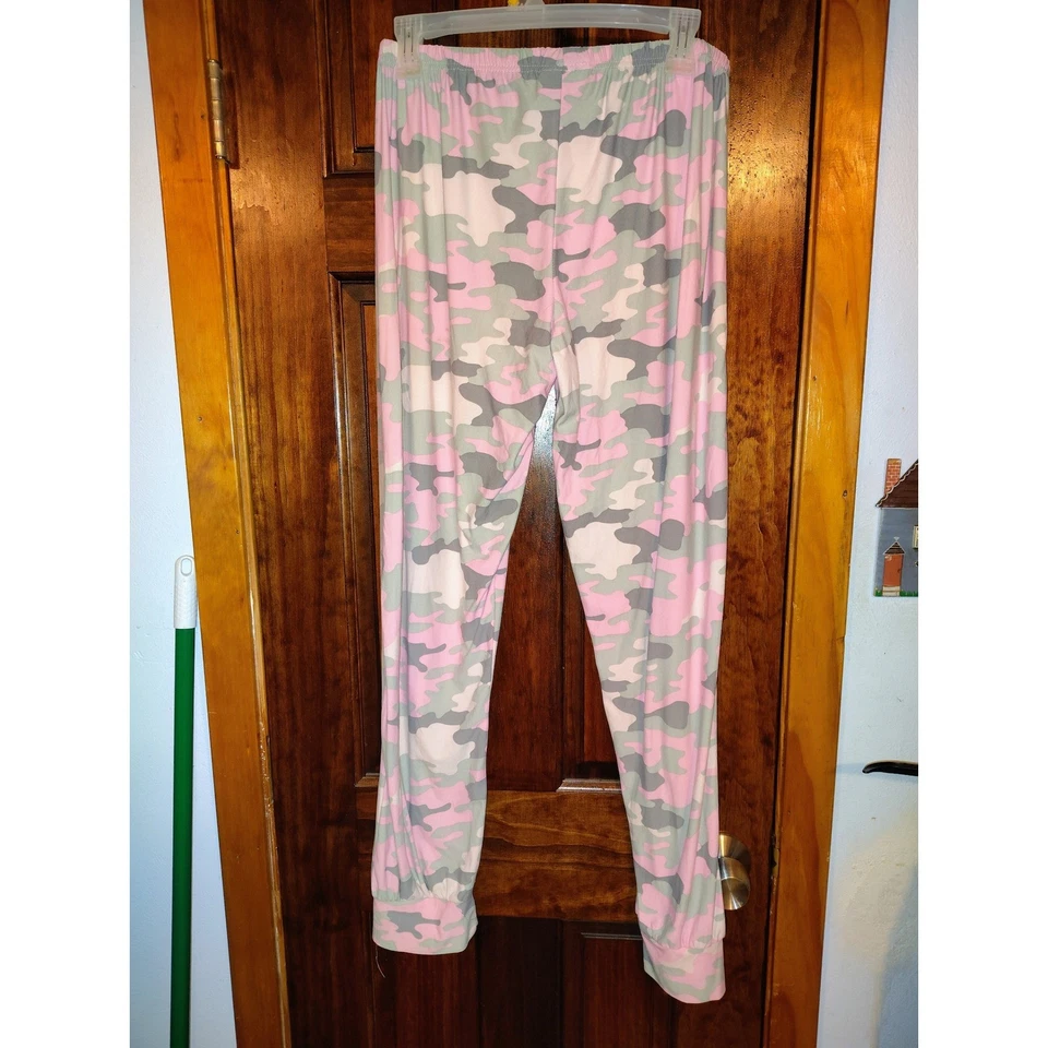 Bobbie Brooks Ropa de Dormir Pantalones Camuflados Rosa Gris Salón Pijama Mujer M Foto 2 de 4