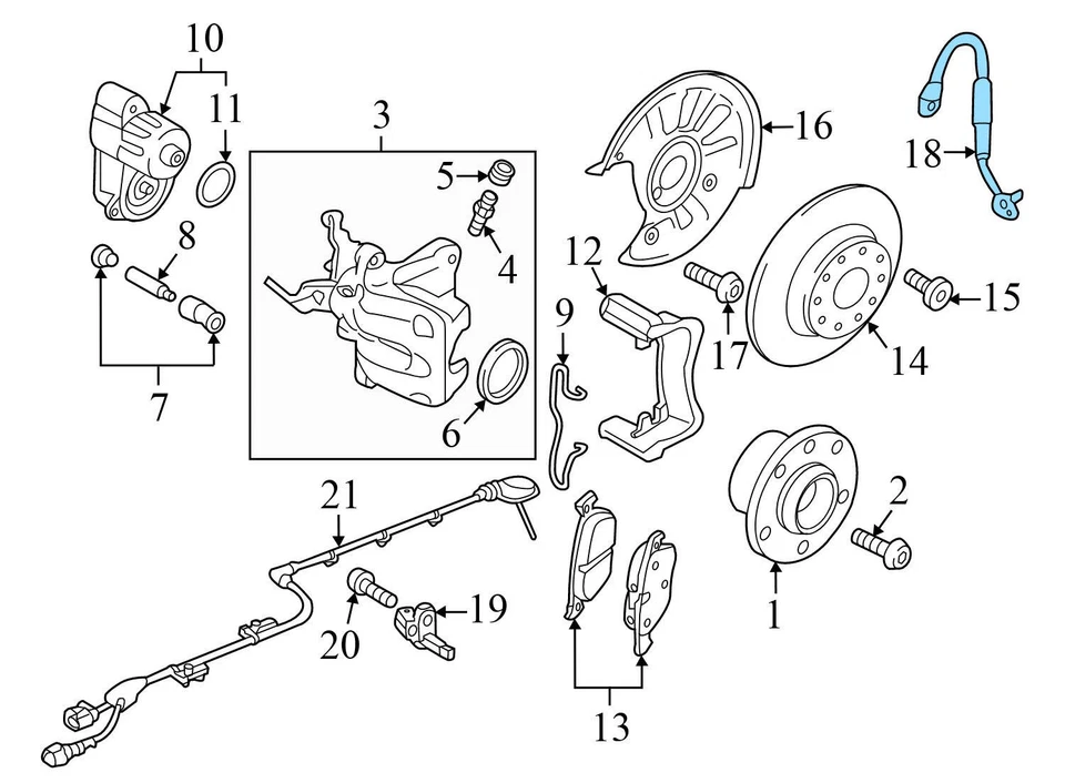 2015-2020 VW E-GOLF — ЗАДНИЙ тормозной шланг/линия 5WA611775 - Изображение 3 из 4