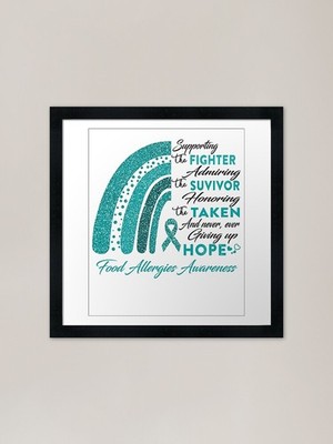 Food Allergies Warrior Supporting F Framed Wall Art Poster Canvas Print Picture