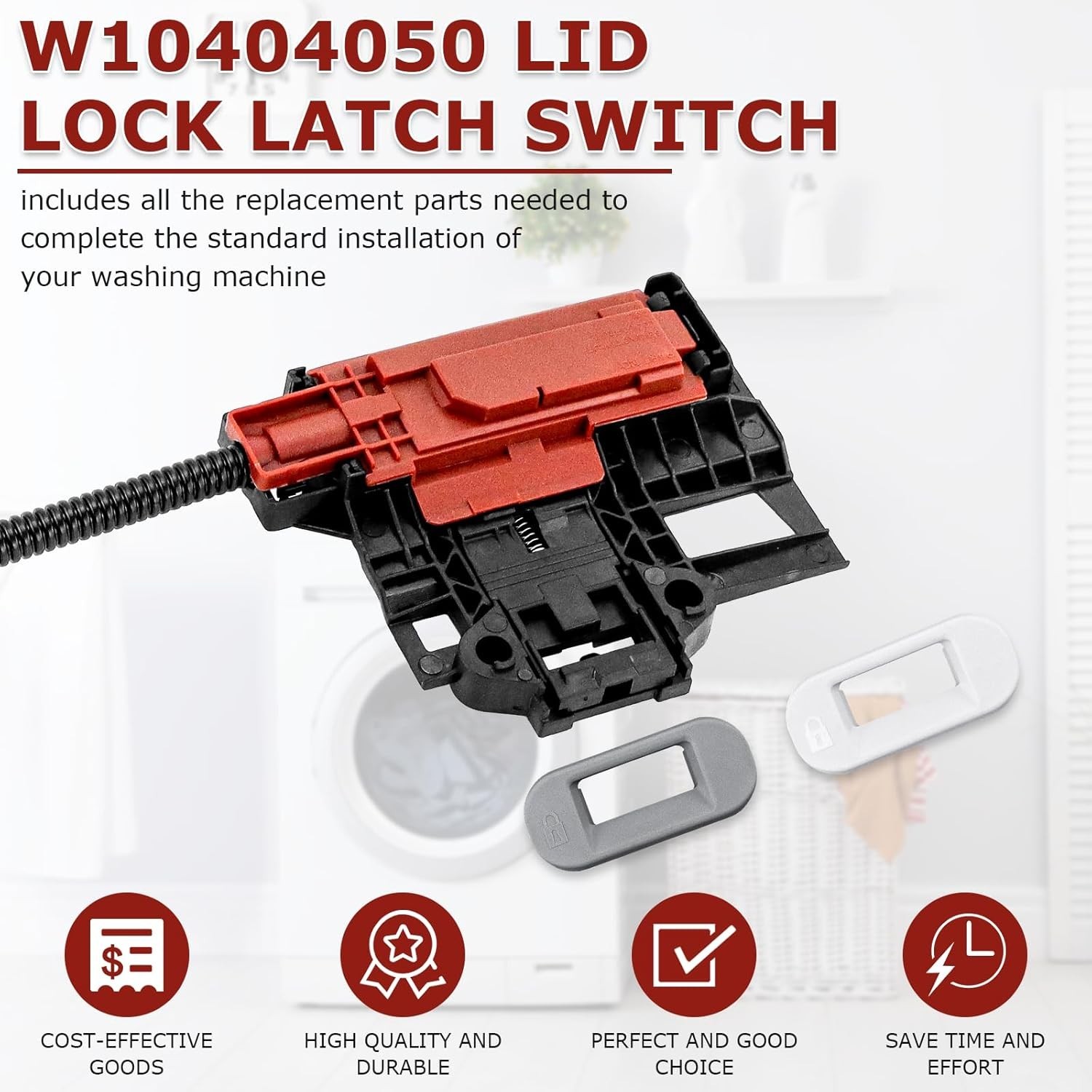 Washer Lid Lock Switch Assembly Compatible with Whirlpool Kenmore Top Load