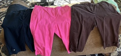 3 Pair Christopher & Banks Cropped Capri Pants Size 12