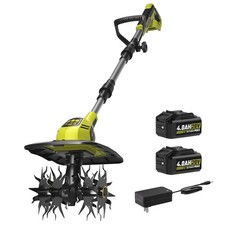 SEYVUM Cordless Tiller for Gardening, 20V 2 X 4.0Ah Battery Powered Cultivato...