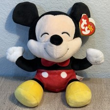NEW Ty Original Beanie Babies Disney MICKEY MOUSE 7.5  Soft Plushy Version NWTs