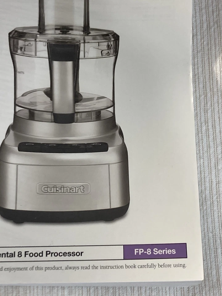 Cuisinart Food Processor FP-8 Manual Instruction and Recipe Booklet Elemental 8 - Image 4 of 4