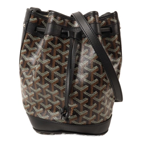 GOYARD SHW Petit Flot Bucket Bag Shoulder Bag Coated Canvas Black