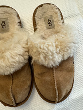 UGG Kids Cozy II Unisex Kids Brown Suede Sheepskin Lined Slippers US 1.5