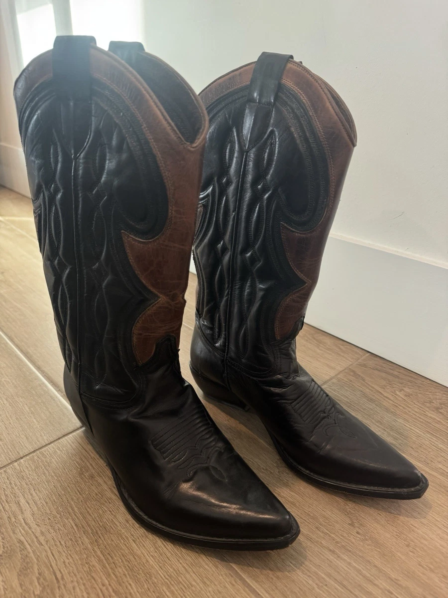 Vtg Guess by Georges Marciano Italy Black Leather Motorcycle Men Ankle Boots 8.5 Guess men leather boots - Gem main image 4