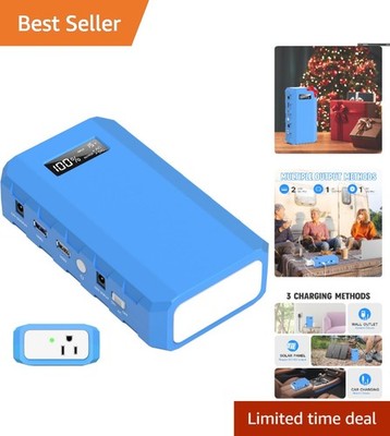 24000mAh Portable Power Source - AC Outlet & Solar Compatible for Outdoors
