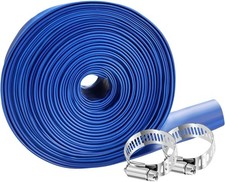 PVC HOSE 2" 50ft, Pool Backwash Hose, Heavy Duty Reinforced Blue PVC Lay Flat...