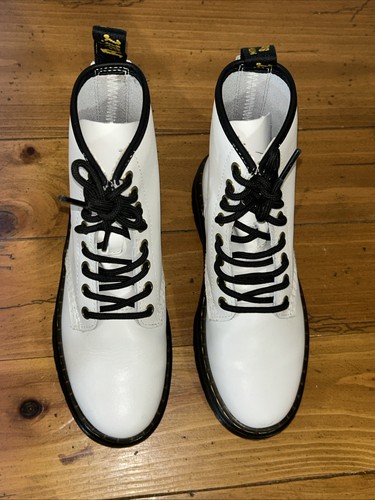 Stivali Doc Martens in pelle bianca giovani taglia 4 M / 5 L Zavala J stringati - Foto 3 di 8