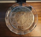 Vintage Anchor Hocking Glass  Serving Platter - Savannah - Floral - 12" x 12"