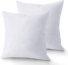 18 x 18 Throw Pillow Insert Pack of 2 White Down Alternative Pillow Inserts for