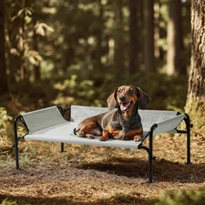 Cama elevada para perro pequeno portatil impermeable con barandilla 35 pulgadas